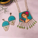 Roop Handpainted Green (Necklace set) - KHOJ.CITY