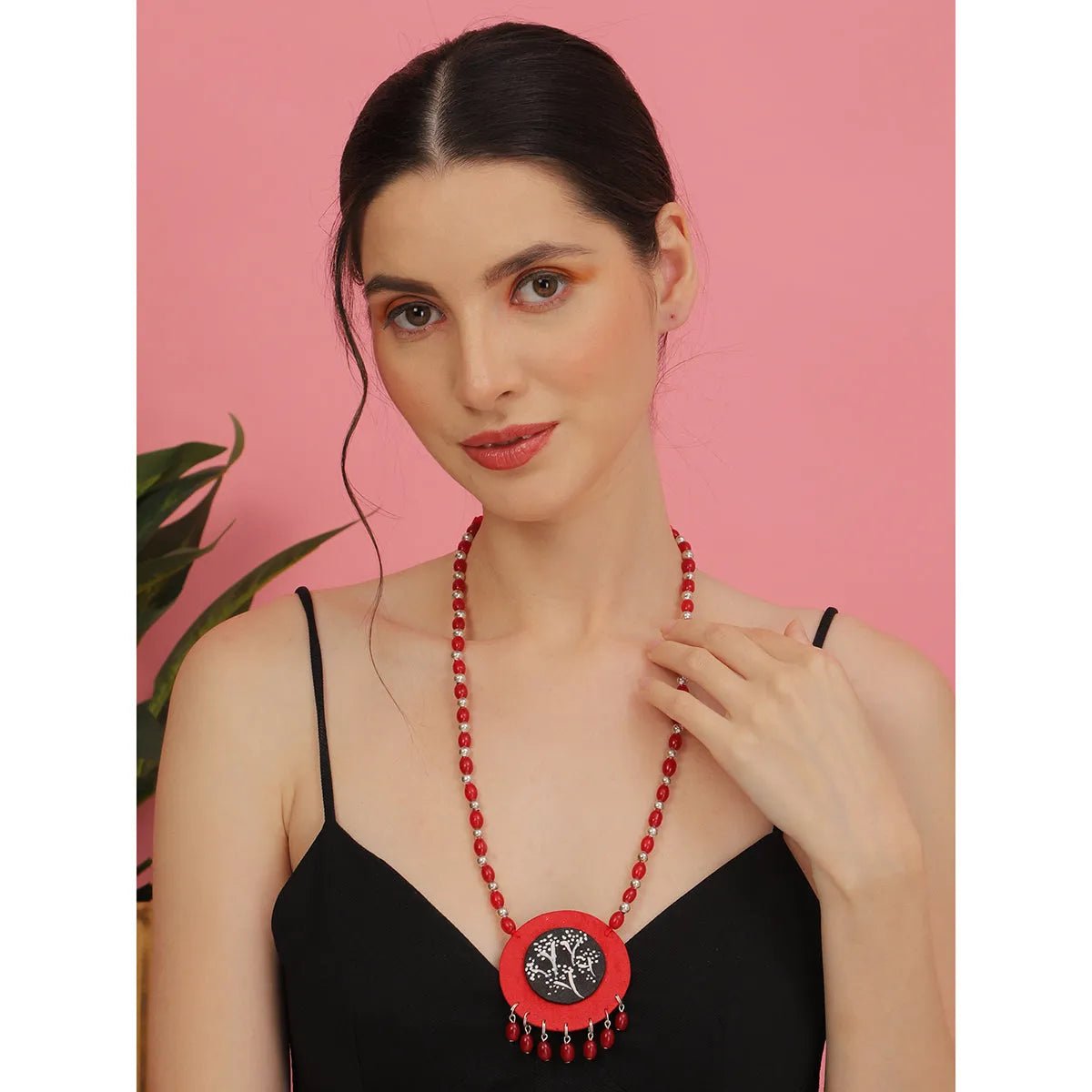 Rosy Traditional Multi Color Hand Painted (Necklace) HP - NP - KHOJ.CITY