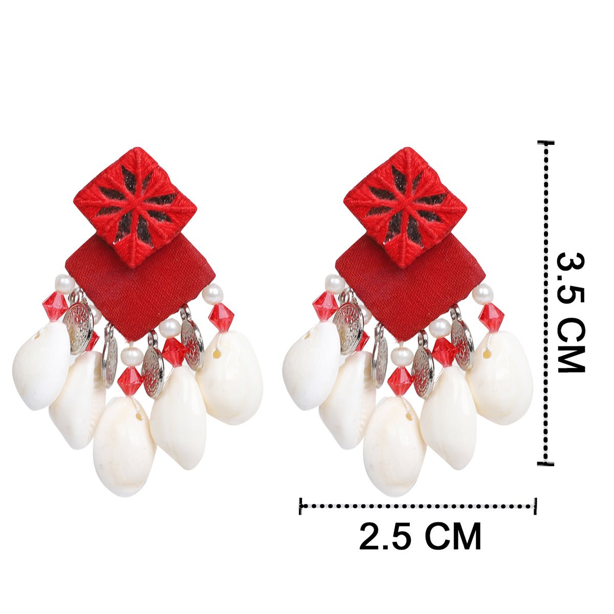 Ruby Traditional Multi Color Handmade Stud (Earrings) HM - ER - 056 - KHOJ.CITY