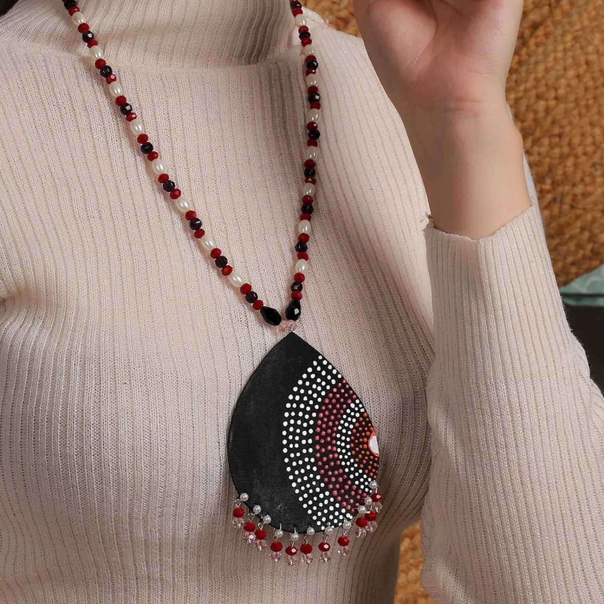 Sable Dot Multi Color Hand Painted (Necklace) HP - NP - 208 - KHOJ.CITY