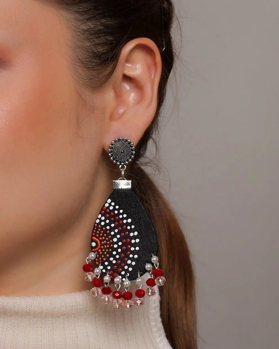 Sable Dot Multi Color Hand Painted (Necklace Set) HP - NP - 207 - KHOJ.CITY