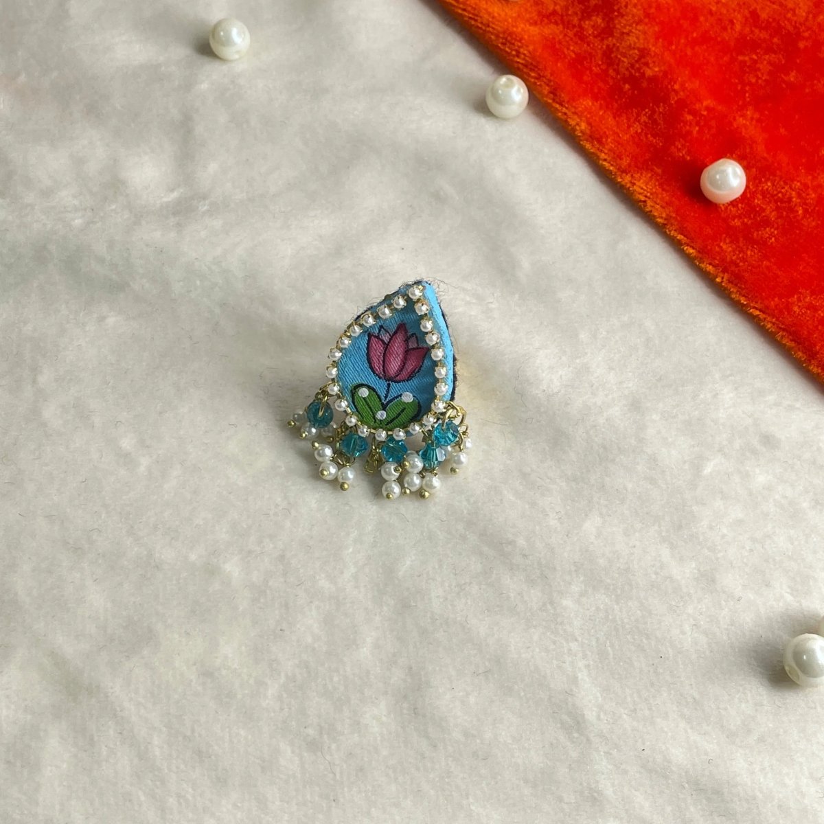 Sapphire Classic Multi Color Hand Painted (Ring) HP - RG - 004 - KHOJ.CITY