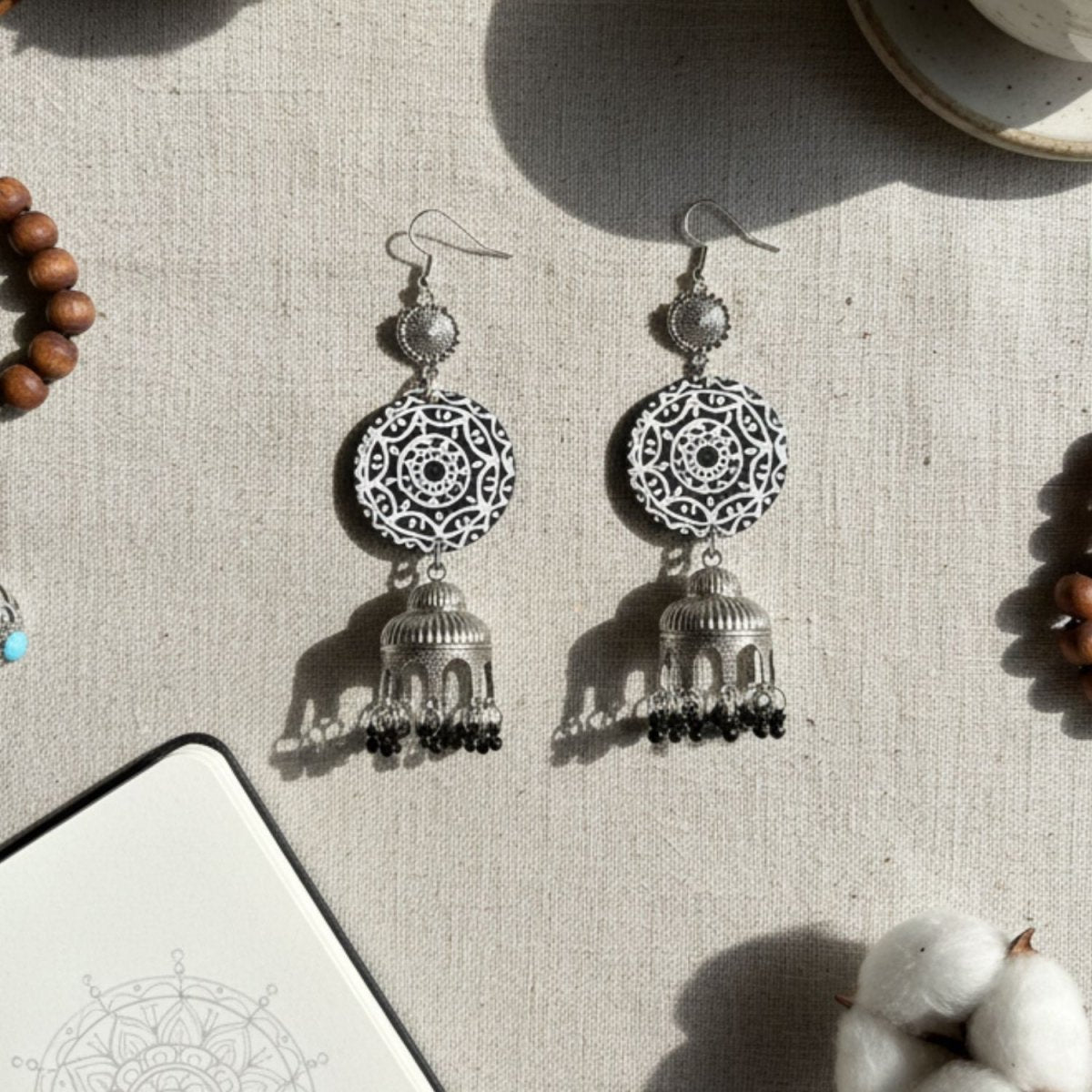 Serene Multi Color Hand Painted Drop (Earrings) HP - ER - KHOJ.CITY