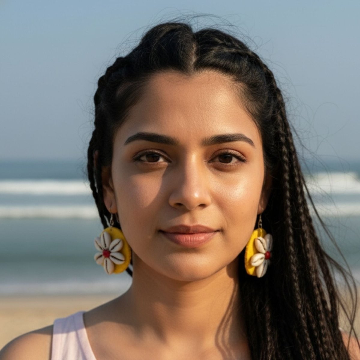 Solstice Multi Color Hand Painted Drop (Earrings) HP - ER - KHOJ.CITY