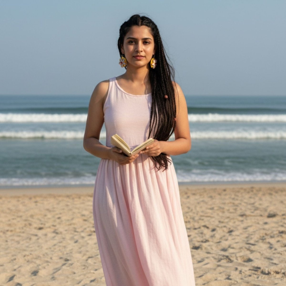 Solstice Multi Color Hand Painted Drop (Earrings) HP - ER - KHOJ.CITY