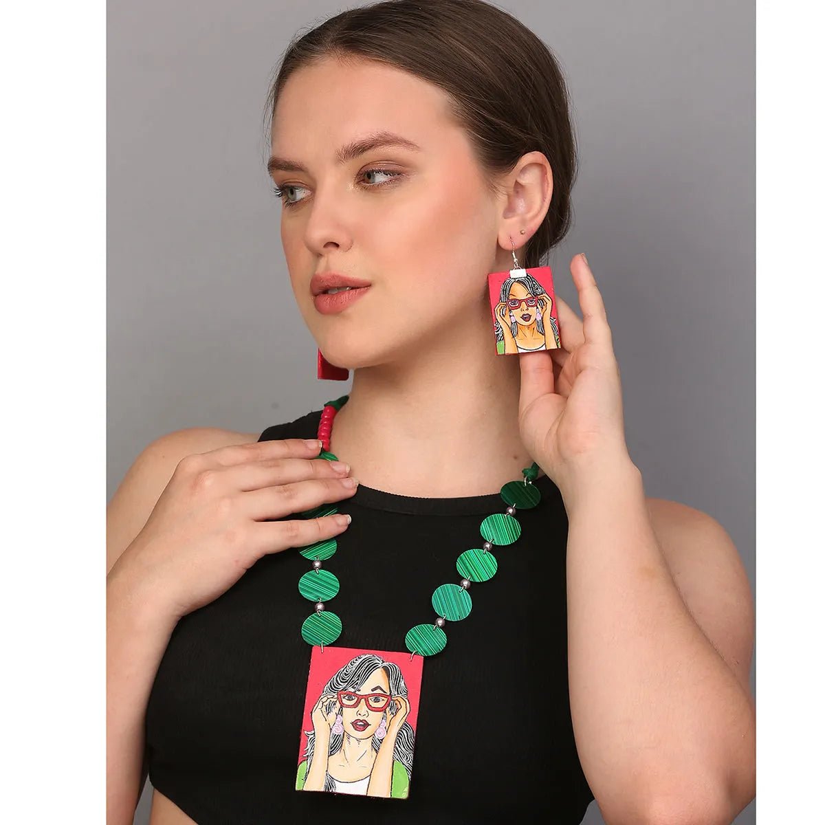 Specs Appeal Urban Naari Bohemian Multi Color Hand Painted (Necklace set) HP - NP - KHOJ.CITY