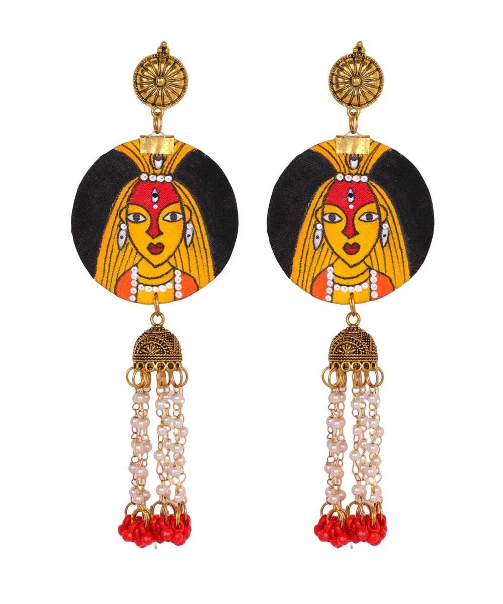Stree Traditional Multi Color Hand Painted Drop (Earrings) HP - ER - 183 - KHOJ.CITY