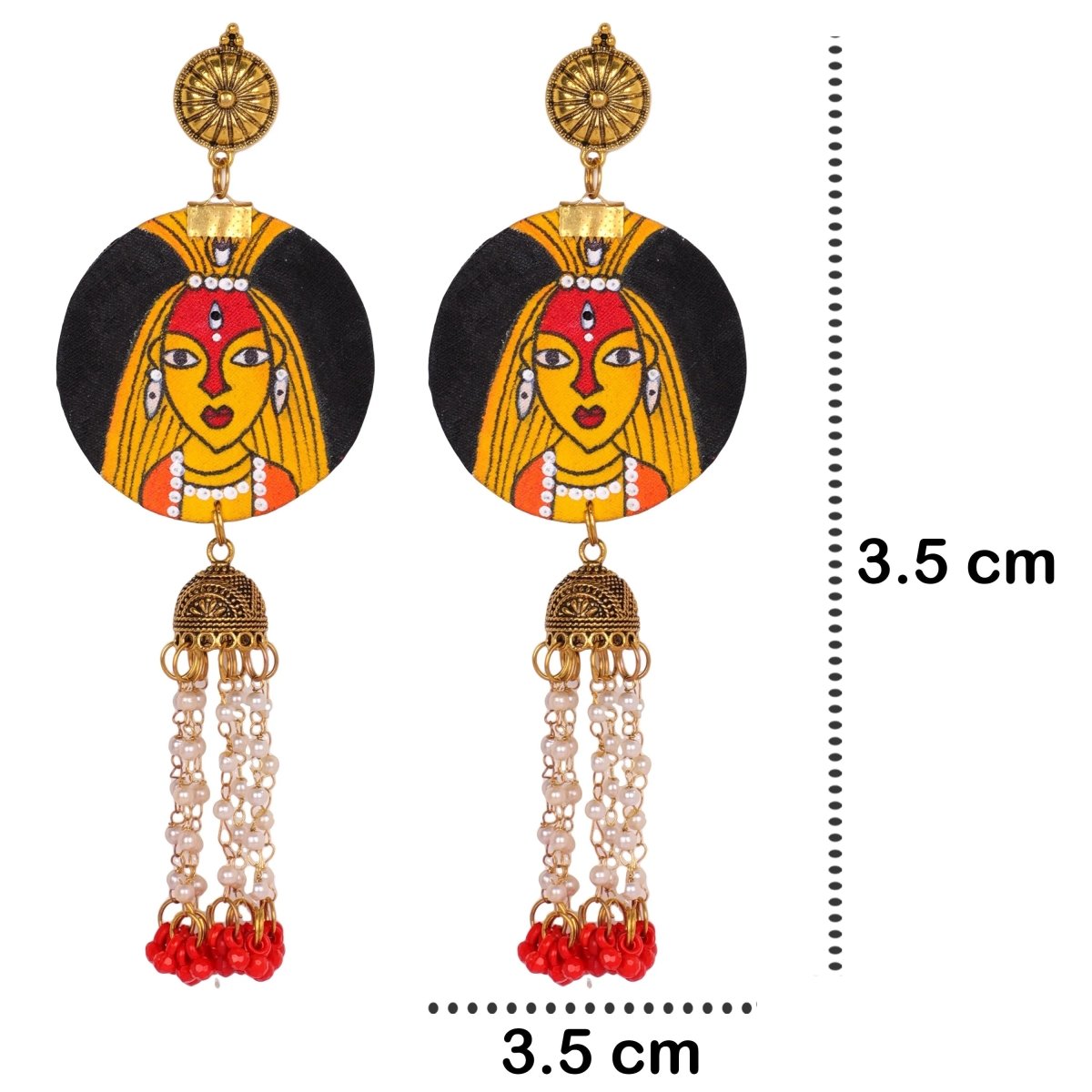 Stree Traditional Multi Color Hand Painted Drop (Earrings) HP - ER - 183 - KHOJ.CITY