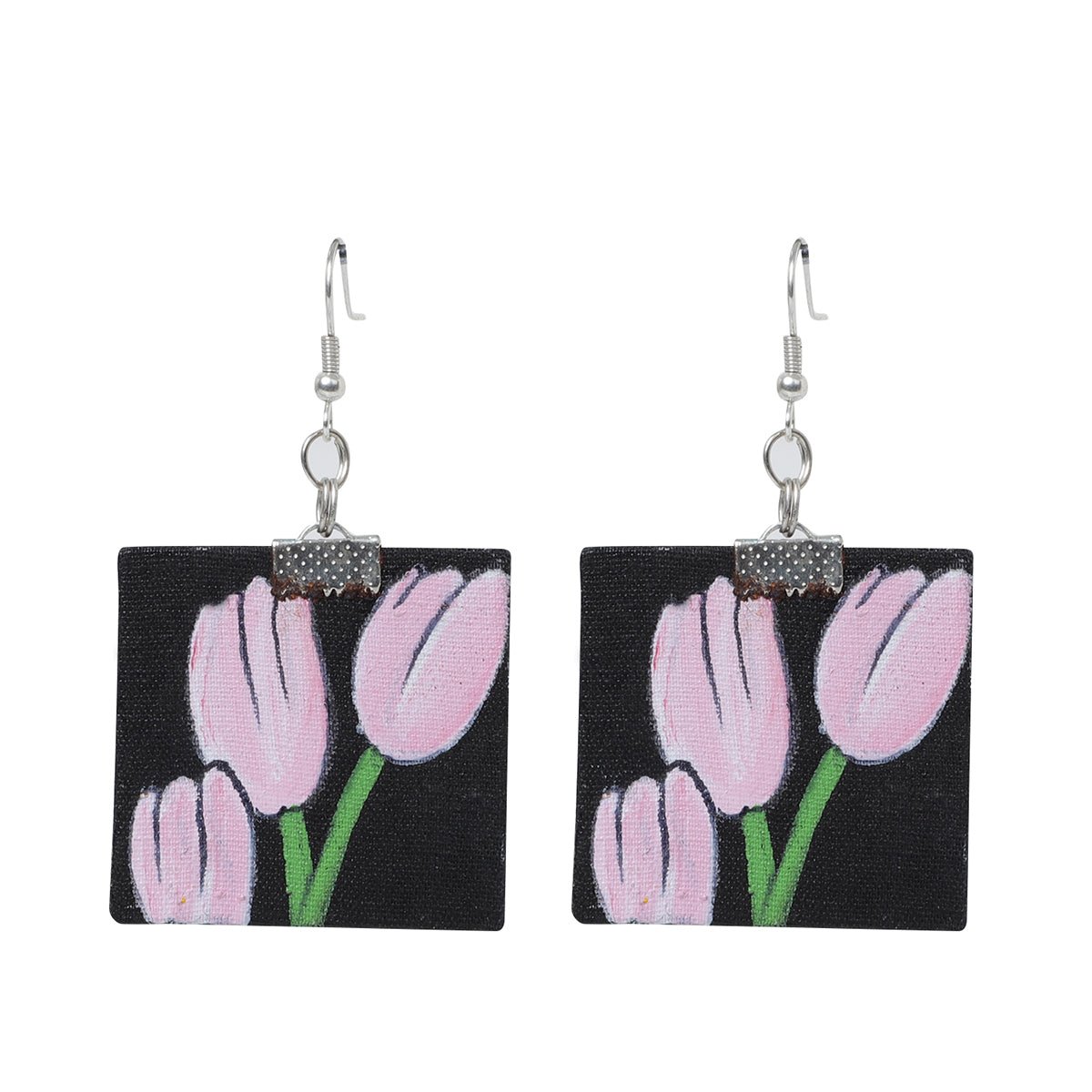 Tulip Traditional Multi Color Hand Painted Drop (Earrings) HP - ER - 187 - KHOJ.CITY