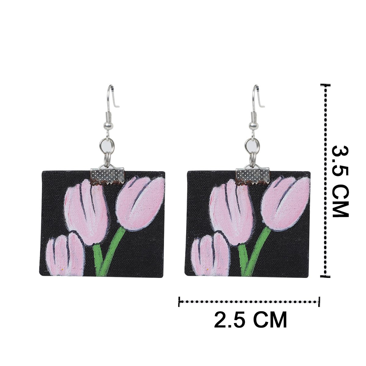 Tulip Traditional Multi Color Hand Painted Drop (Earrings) HP - ER - 187 - KHOJ.CITY