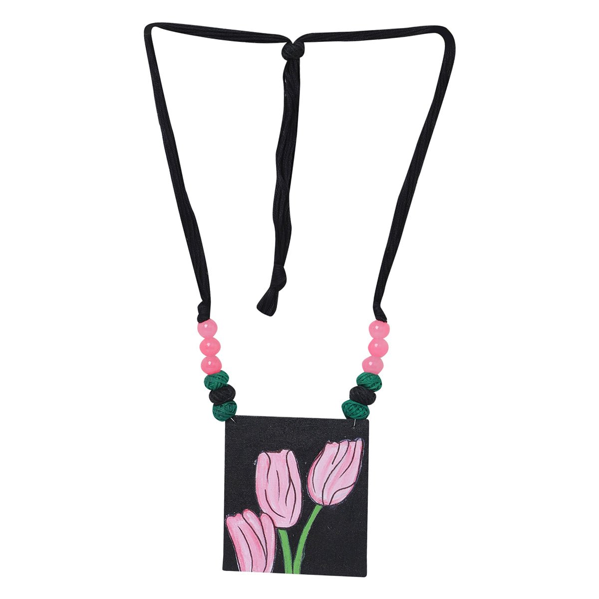 Tulip Traditional Multi Color Hand Painted (Necklace) HP - NP - KHOJ.CITY