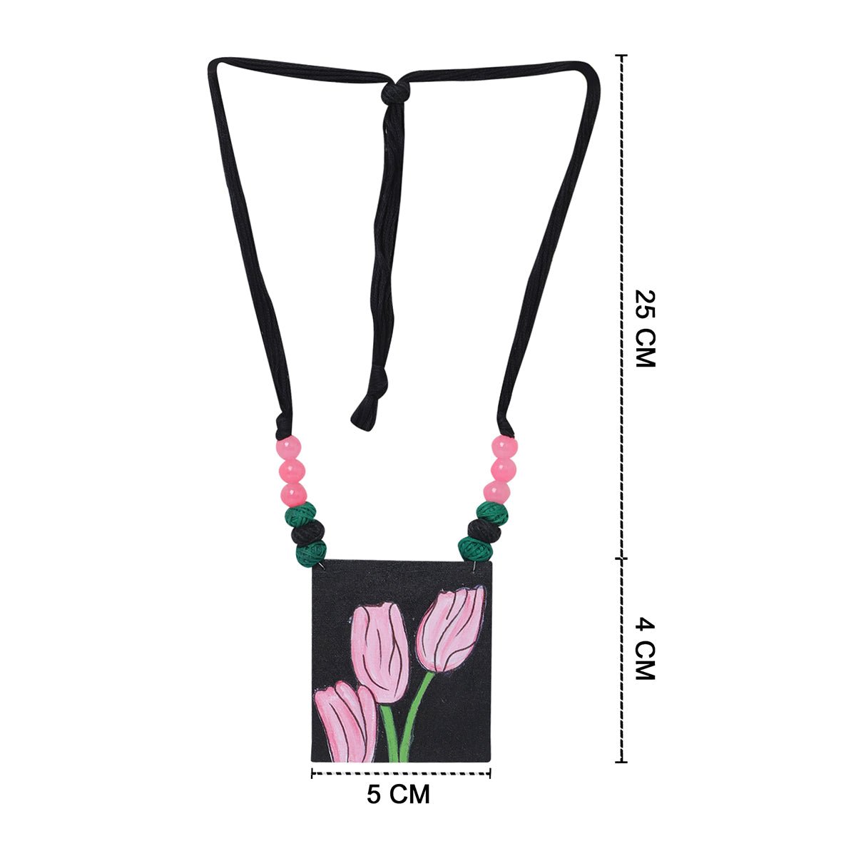 Tulip Traditional Multi Color Hand Painted (Necklace) HP - NP - KHOJ.CITY
