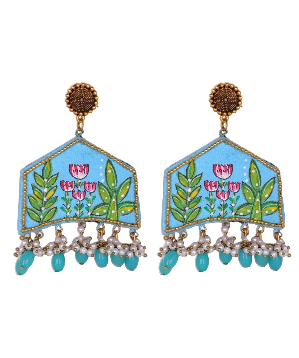 Tulipa Traditional Multi Color Hand Painted Drop (Necklace Set) HP - NP - 214 - KHOJ.CITY