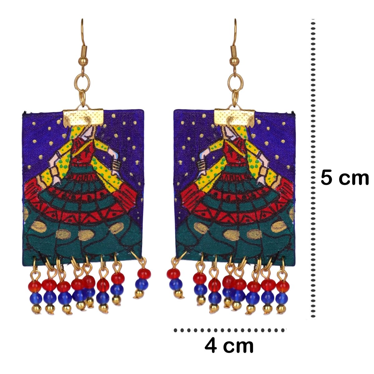 Twirl Traditional Multi Color Hand Painted Drop (Earrings) HP - ER - 189 - KHOJ.CITY