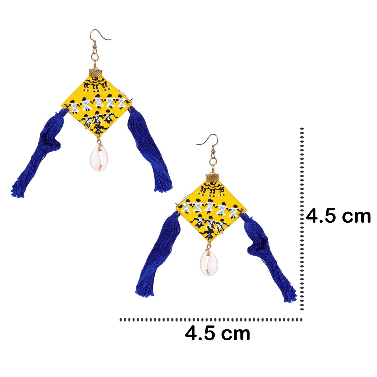 Unison Traditional Multi Color Hand Painted Drop (Earrings) HP - ER - 191 - KHOJ.CITY