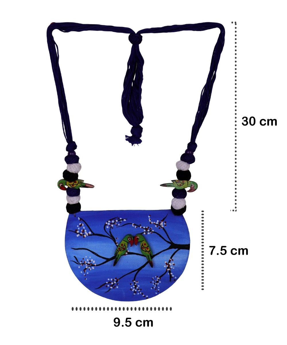 Vasanta Blue Classic Multi Color Hand Painted (Necklace Set) HP - NP - 112 - KHOJ.CITY