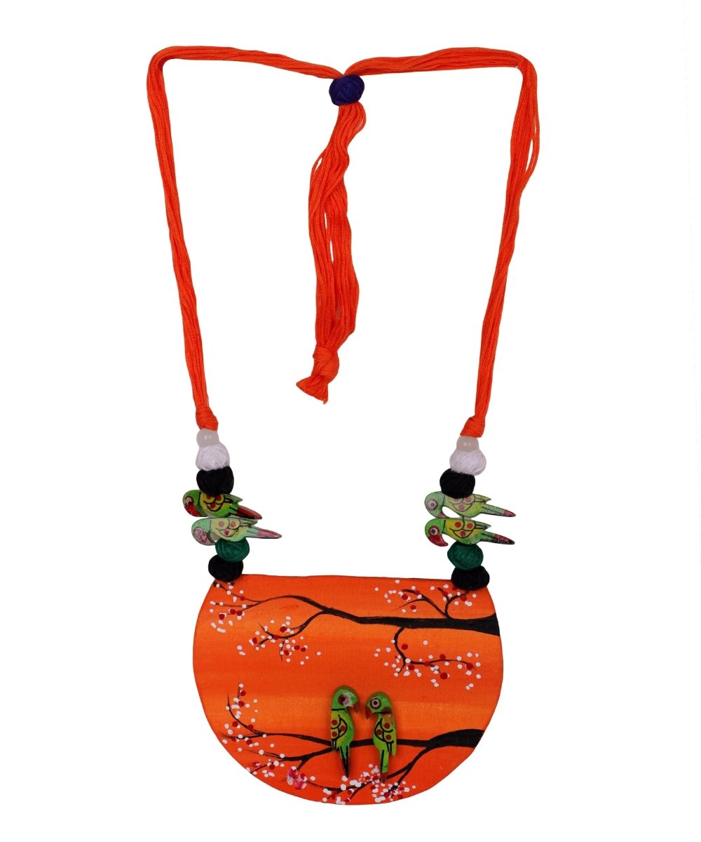 Vasanta Orange Classic Multi Color Hand Painted (Necklace) HP - NP - 113 - KHOJ.CITY