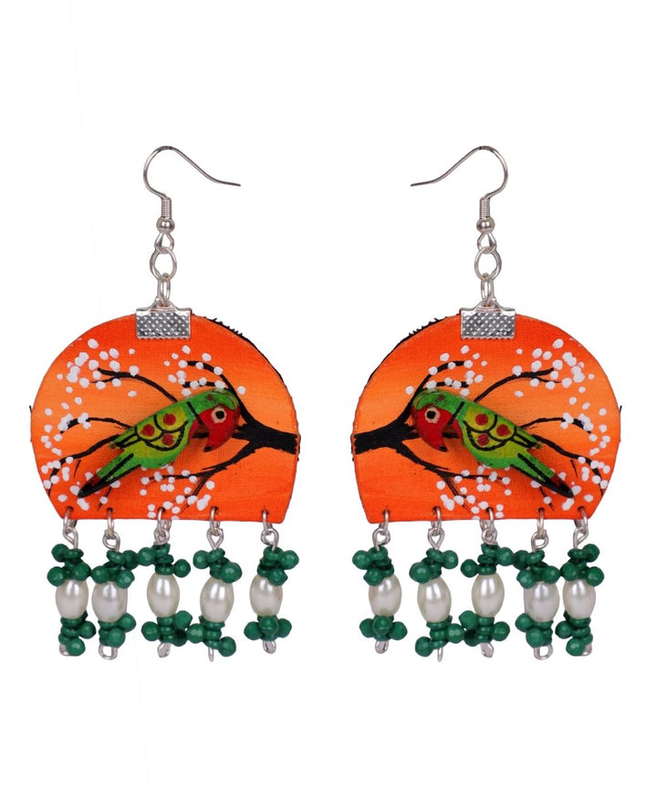 Vasanta Orange Traditional Multi Color Hand Painted Drop (Earrings) HP-ER-198