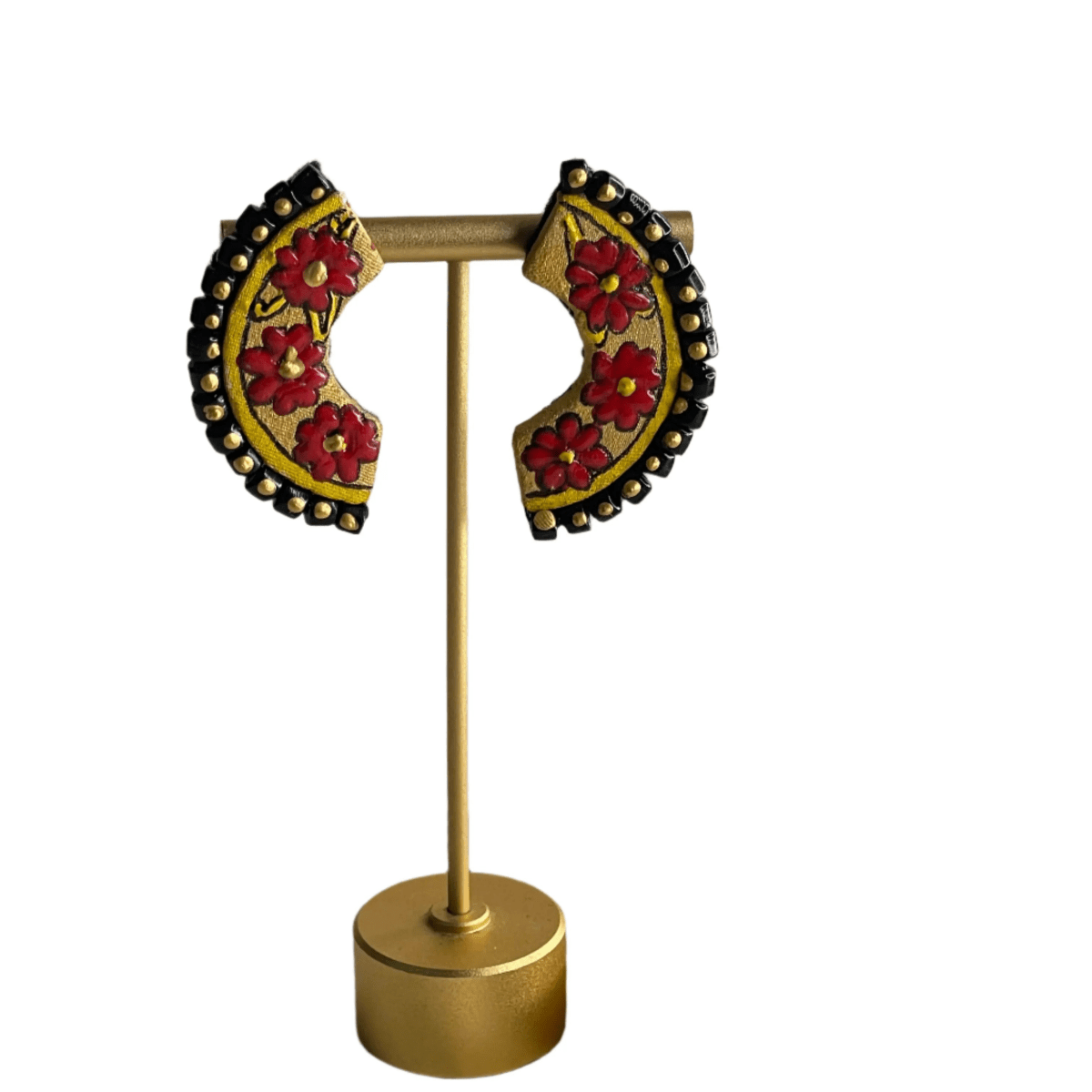 Vine Traditional Multi Color Hand Painted Drop (Earrings) HP - ER - 076 - KHOJ.CITY