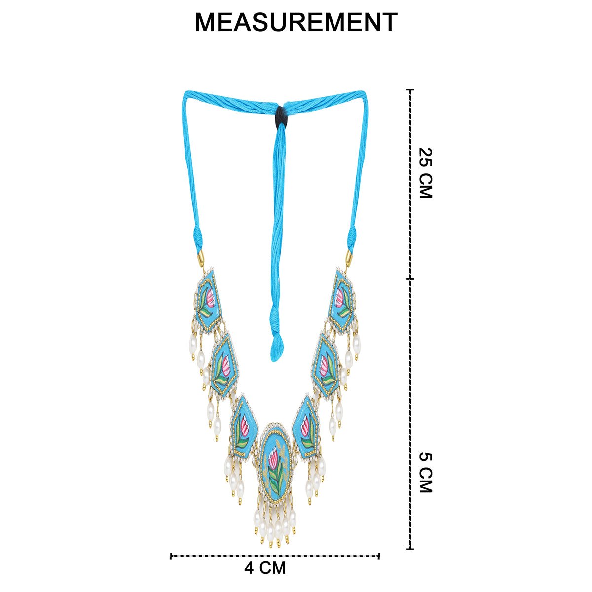 Waffa Classic Blue Hand Painted (Choker Set) HP - NP - 114 - KHOJ.CITY