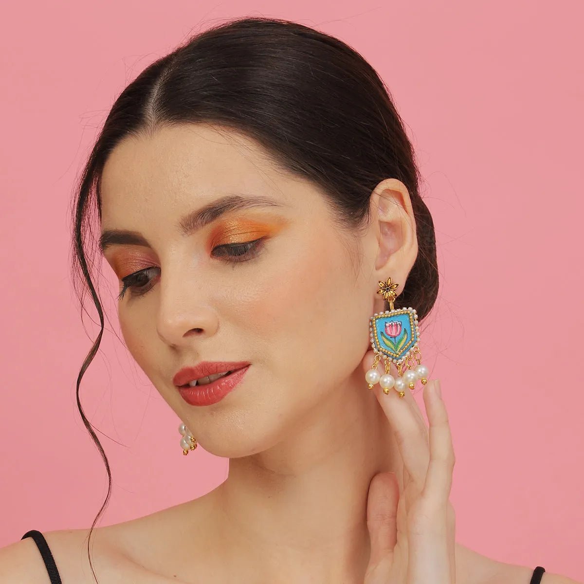 Waffa Classic Blue Handmade Drop (Earrings) HP - ER - KHOJ.CITY