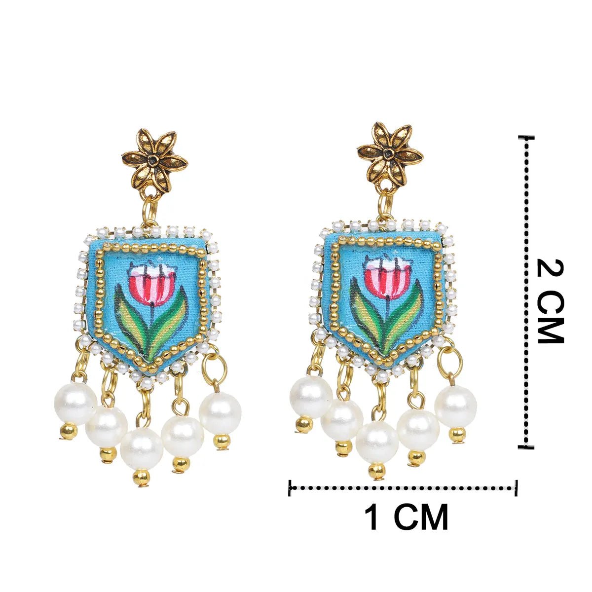 Waffa Classic Blue Handmade Drop (Earrings) HP - ER - KHOJ.CITY