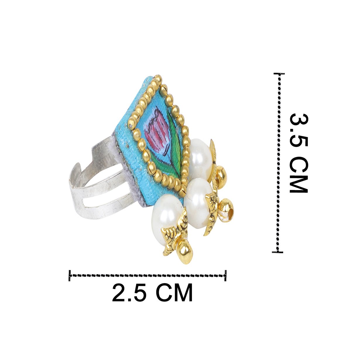 Waffa Classic Multi Color Hand Painted (Ring) HP - RG - 018 - KHOJ.CITY