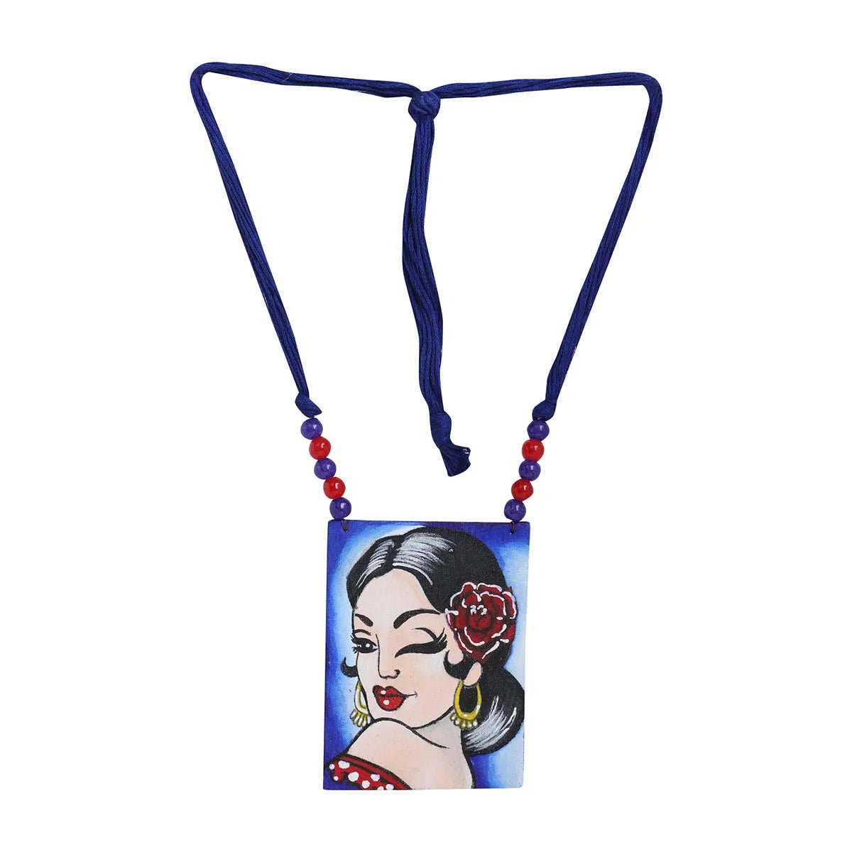 Winky Urban Naari Bohemian Multi Color Hand Painted (Necklace) HP - NP - 104 - KHOJ.CITY