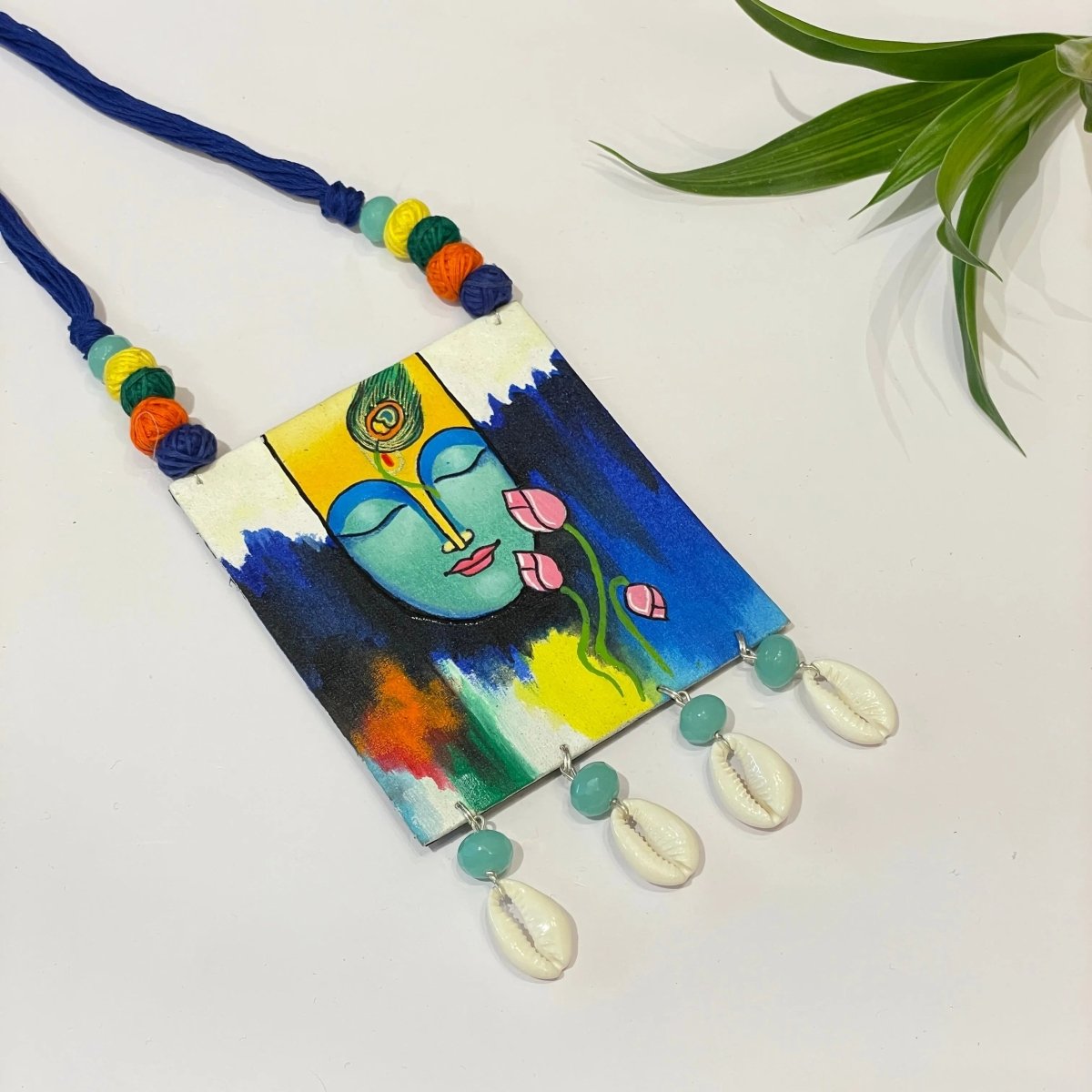 Yog Brij Ke Kanha Traditional Multi Color Hand Painted (Necklace) HP - NP - 019 - KHOJ.CITY