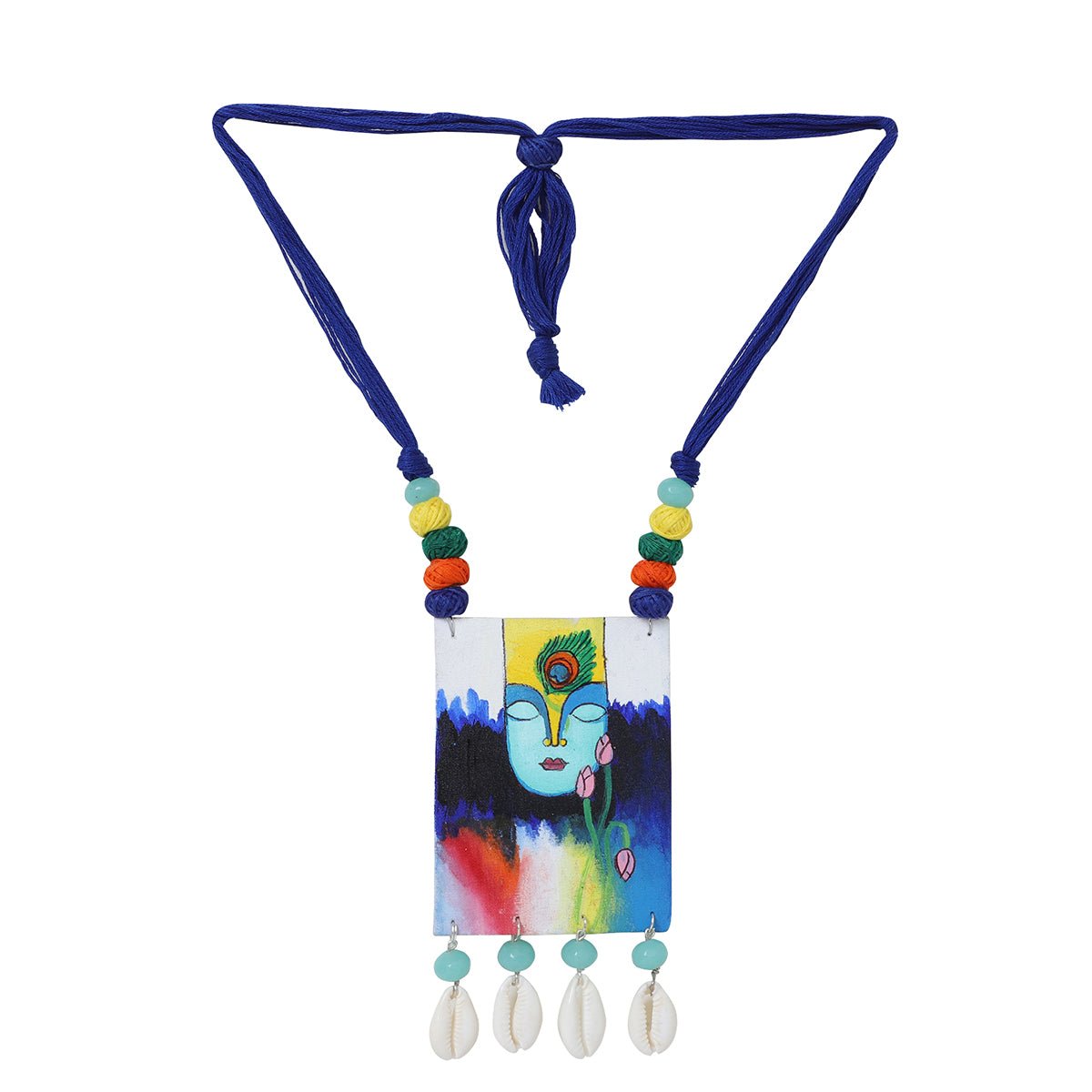 Yog Brij Ke Kanha Traditional Multi Color Hand Painted (Necklace) HP - NP - 019 - KHOJ.CITY