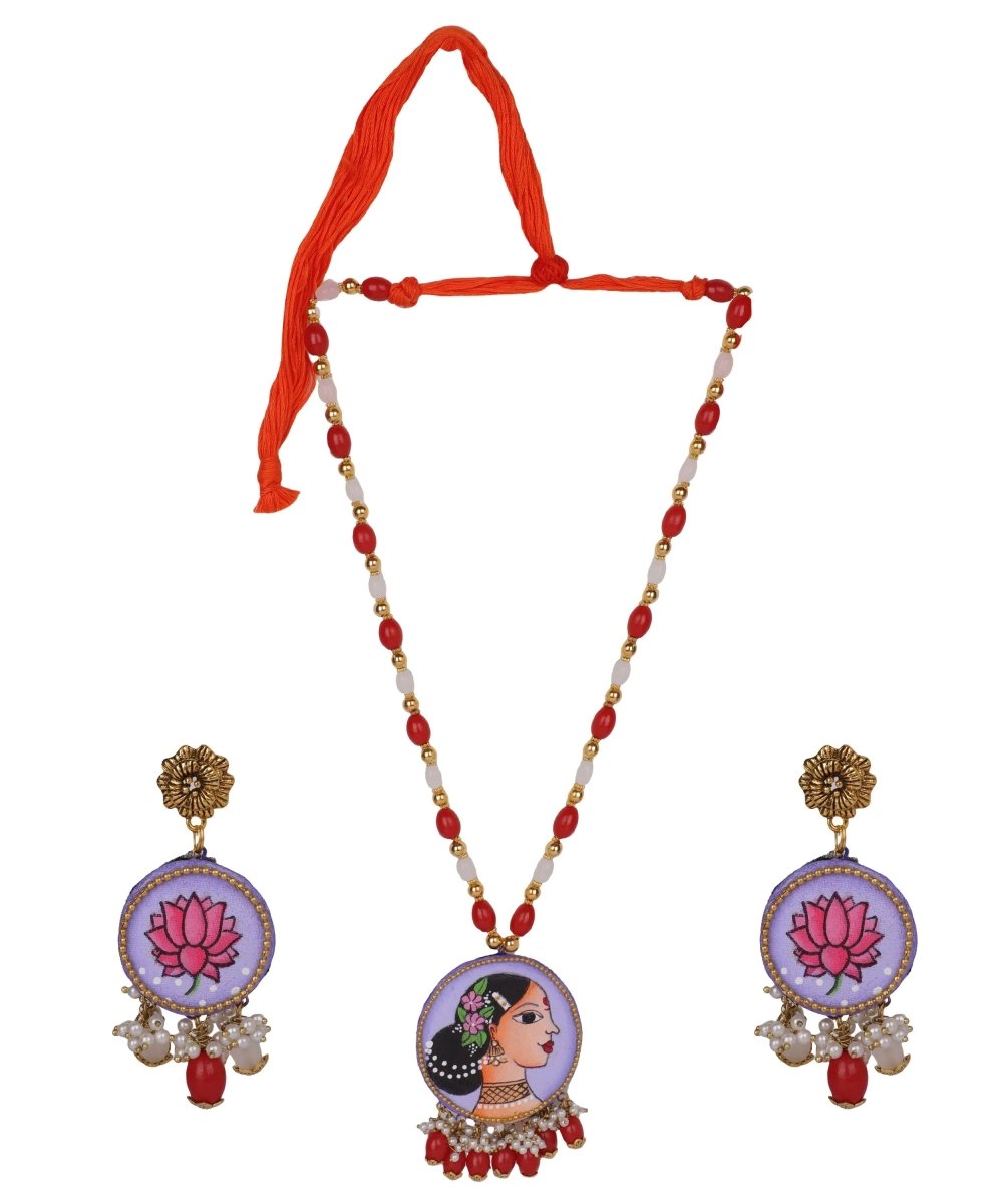 Yogini Classic Hand Painted (Necklace Set) HP - NP - 157 - KHOJ.CITY