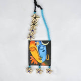 Aarya Handpainted Blue and Yellow (Necklace) - KHOJ.CITY