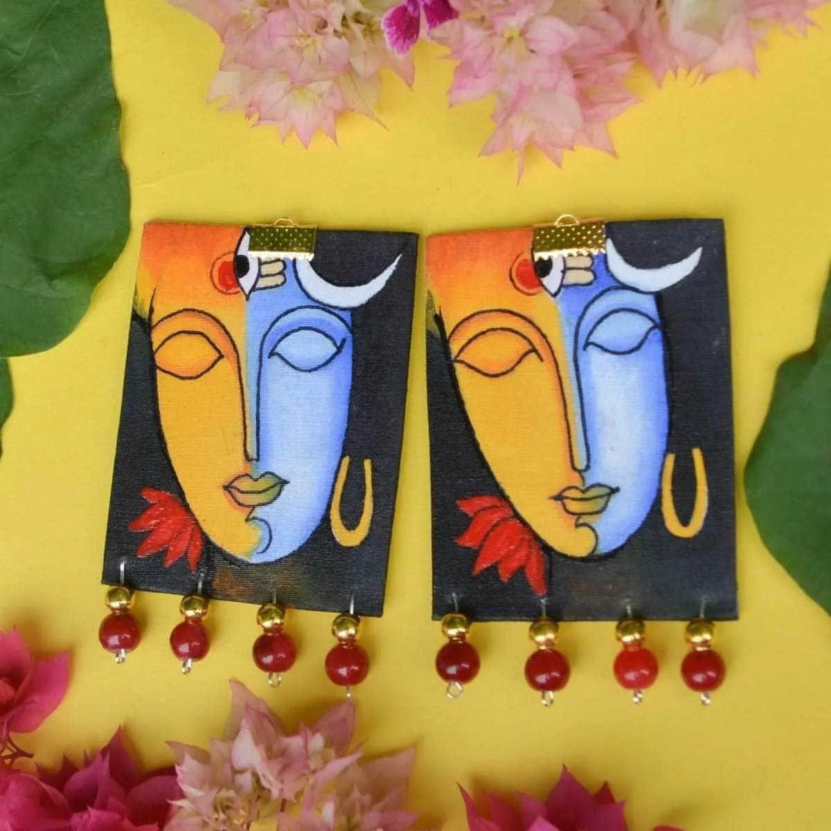 Aarya Traditional Multi Color Hand Painted Drop (Earrings) HP - ER - 001  - KHOJ.CITY