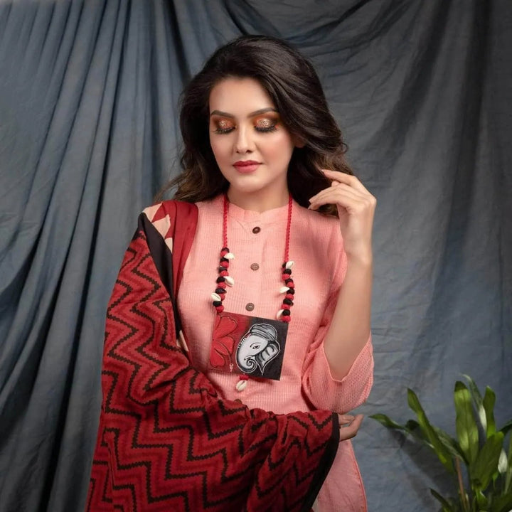 Amod Mumbai Cha Ganesha Traditional Multi Color Hand Painted (Necklace) HP-NP-139