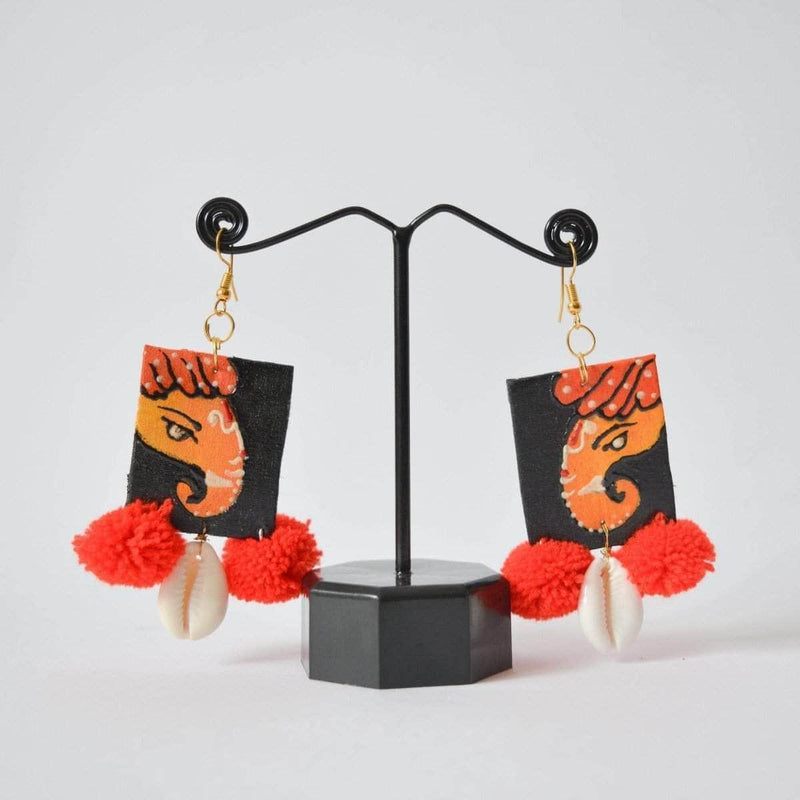 Avnish Handpainted Red (Earrings) - KHOJ.CITY
