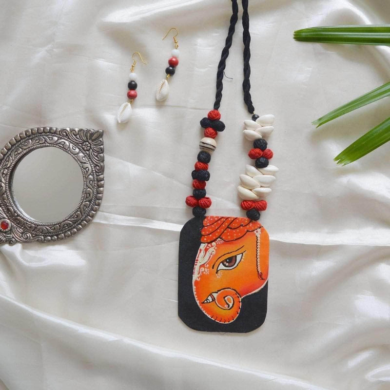 Avnish Handpainted Red (Necklace) set - KHOJ.CITY
