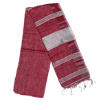 Bengal Mix Cotton Saree (Red and White) - KHOJ.CITY
