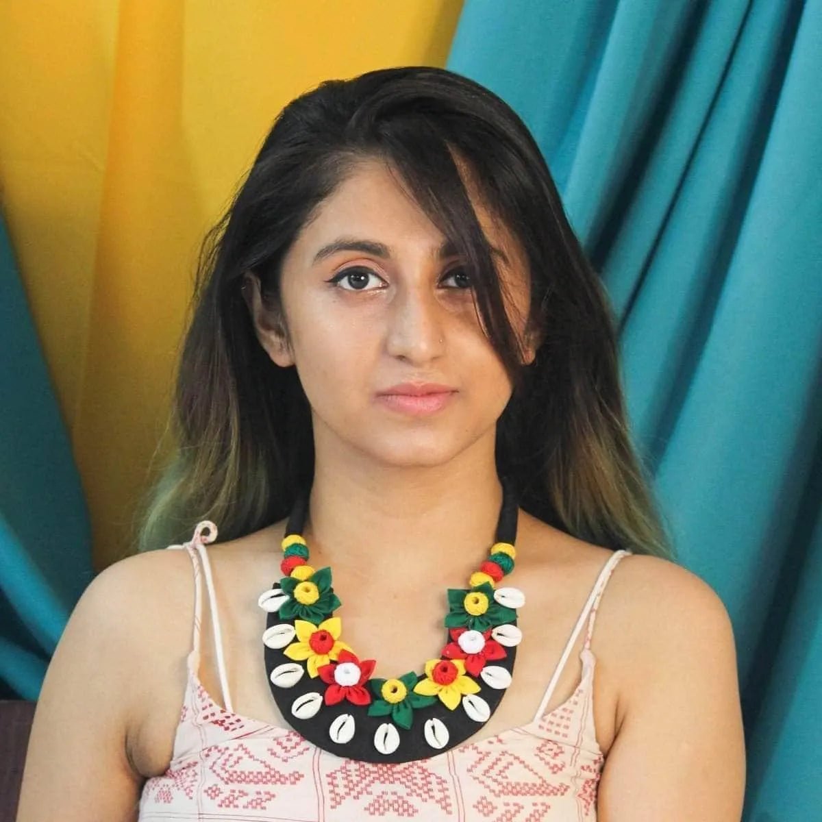 Calla Classic Multi Color Handmade (Necklace) HM - NP - 014 - KHOJ.CITY