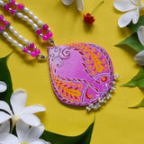 Charita Handpainted Pink (Necklace) - KHOJ.CITY