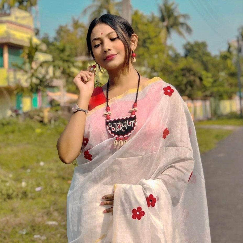 Charulata Handpainted Black (Necklace) - KHOJ.CITY