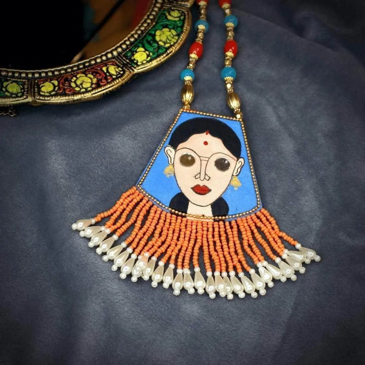 Darpan Bohemian Blue Handmade (Necklace) HP-NP-030