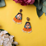 Darpan Handpainted Blue (Earrings) - KHOJ.CITY