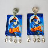 Devesh Handpainted Blue (Earrings) - KHOJ.CITY