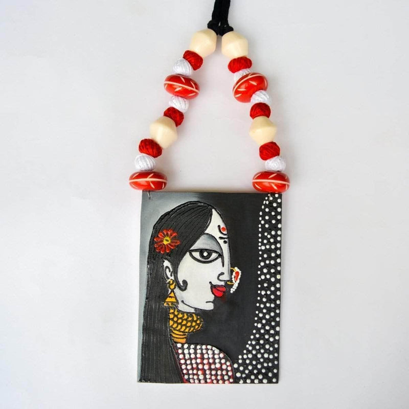 Freya Handpainted Black (Necklace) - KHOJ.CITY