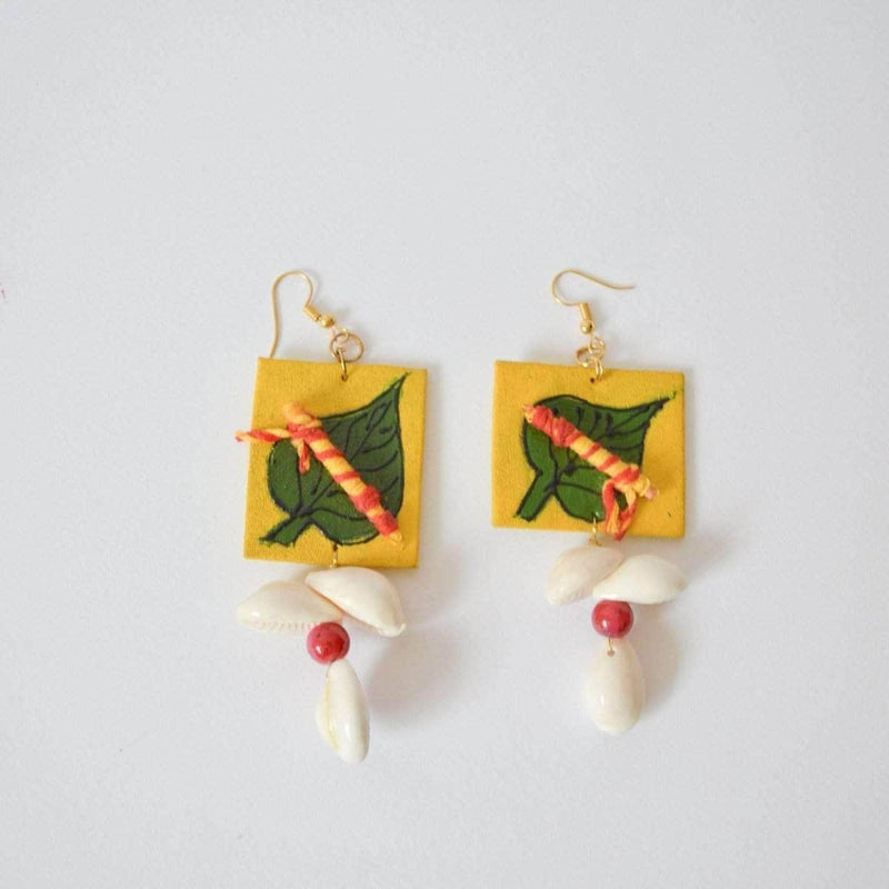Gopala Handpainted Yellow (Earrings) - KHOJ.CITY