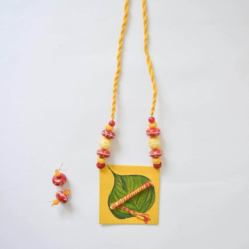 Gopala Handpainted Yellow (Necklace) set - KHOJ.CITY