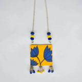 Hana Handpainted Yellow and Blue (Necklace) - KHOJ.CITY