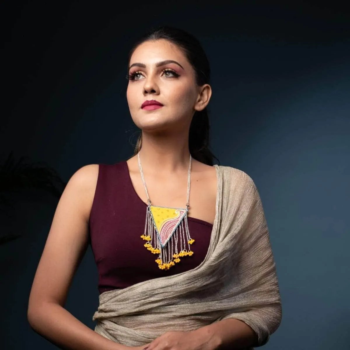 Jalsa Classic Multi Color Hand Painted (Necklace) HP - NP - 045 - KHOJ.CITY