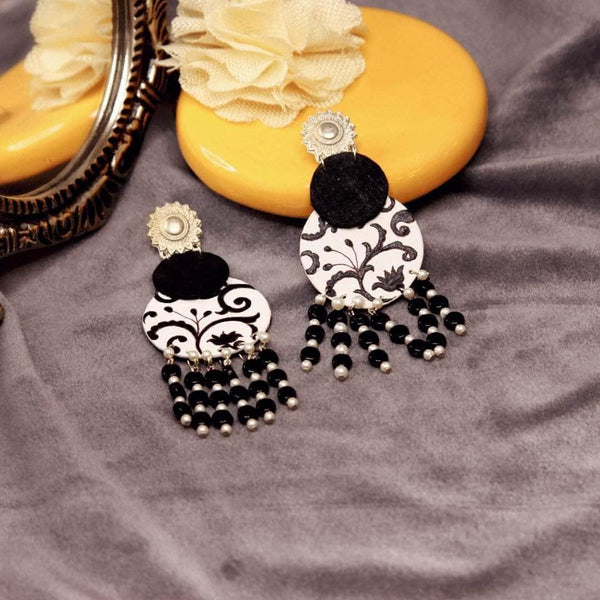 Jet Black Handpainted (Earrings) - KHOJ.CITY