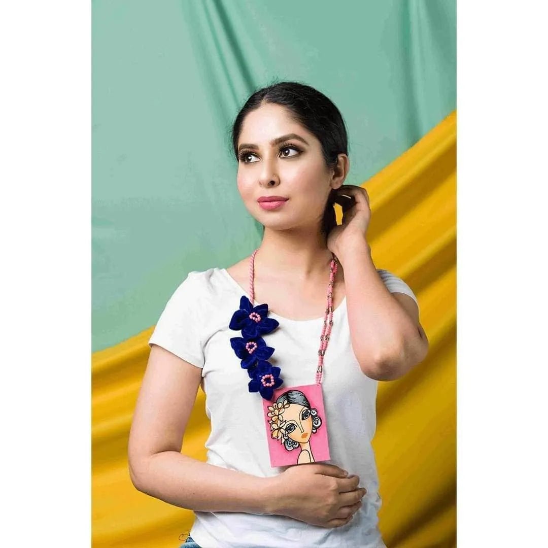 Jiera Bohemian Multi Color Hand Painted (Necklace) HP - NP - 047 - KHOJ.CITY